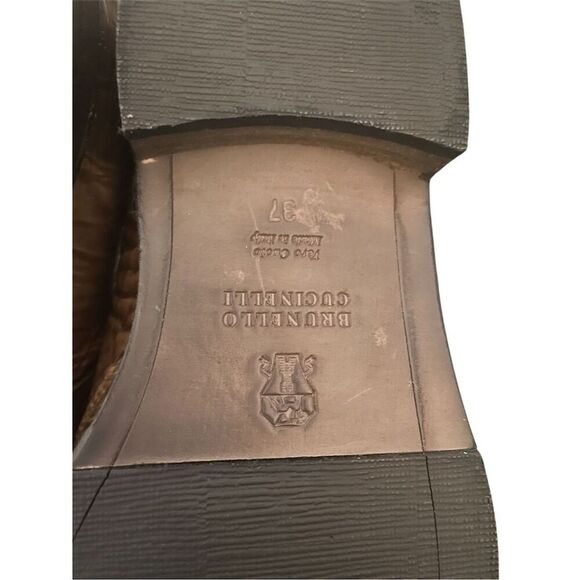 Brunello Cucinelli Unisex Brown Slip-On Loafers Size 6.5 Casual - Picture 5 of 8